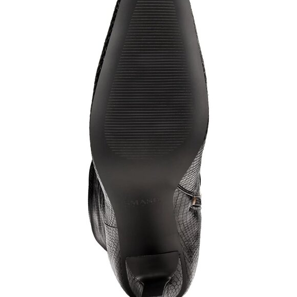 SMASH Shoes Women's Fallon Knee High Slouch Black Snake Dress Boots - Wide Calf - Picture 5 of 5